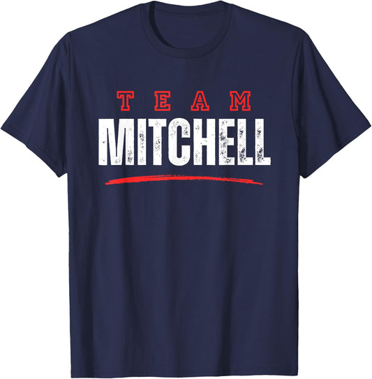 Team Mitchell Last Name Family Member Vintage Funny T-Shirt - T-Shirt | Navy
