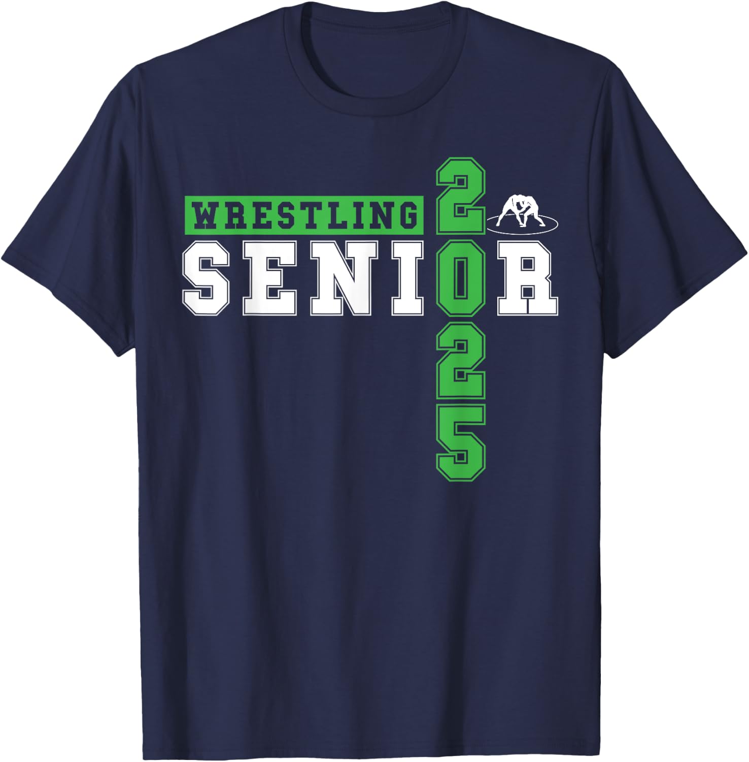 Wrestling Senior Night Wrestling Senior 2025 Graduation 34 T-Shirt - T-Shirt | Navy