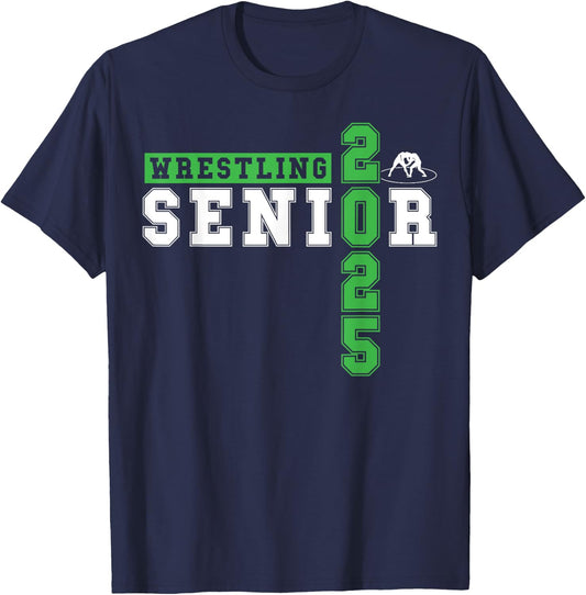 Wrestling Senior Night Wrestling Senior 2025 Graduation 34 T-Shirt - T-Shirt | Navy