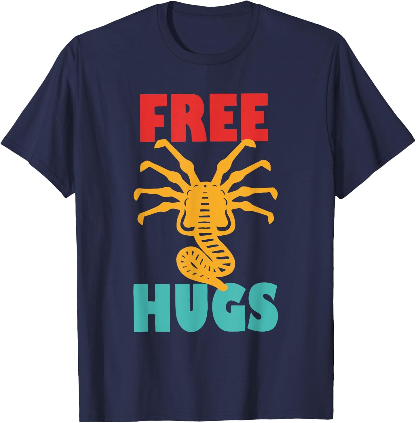 FREE ALIEN HUGS Funny design T-Shirt - T-Shirt | Navy