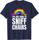 Just Here To Sniff Chairs Sniffing Chairs Funny Airport Swap T-Shirt - T-Shirt | Navy