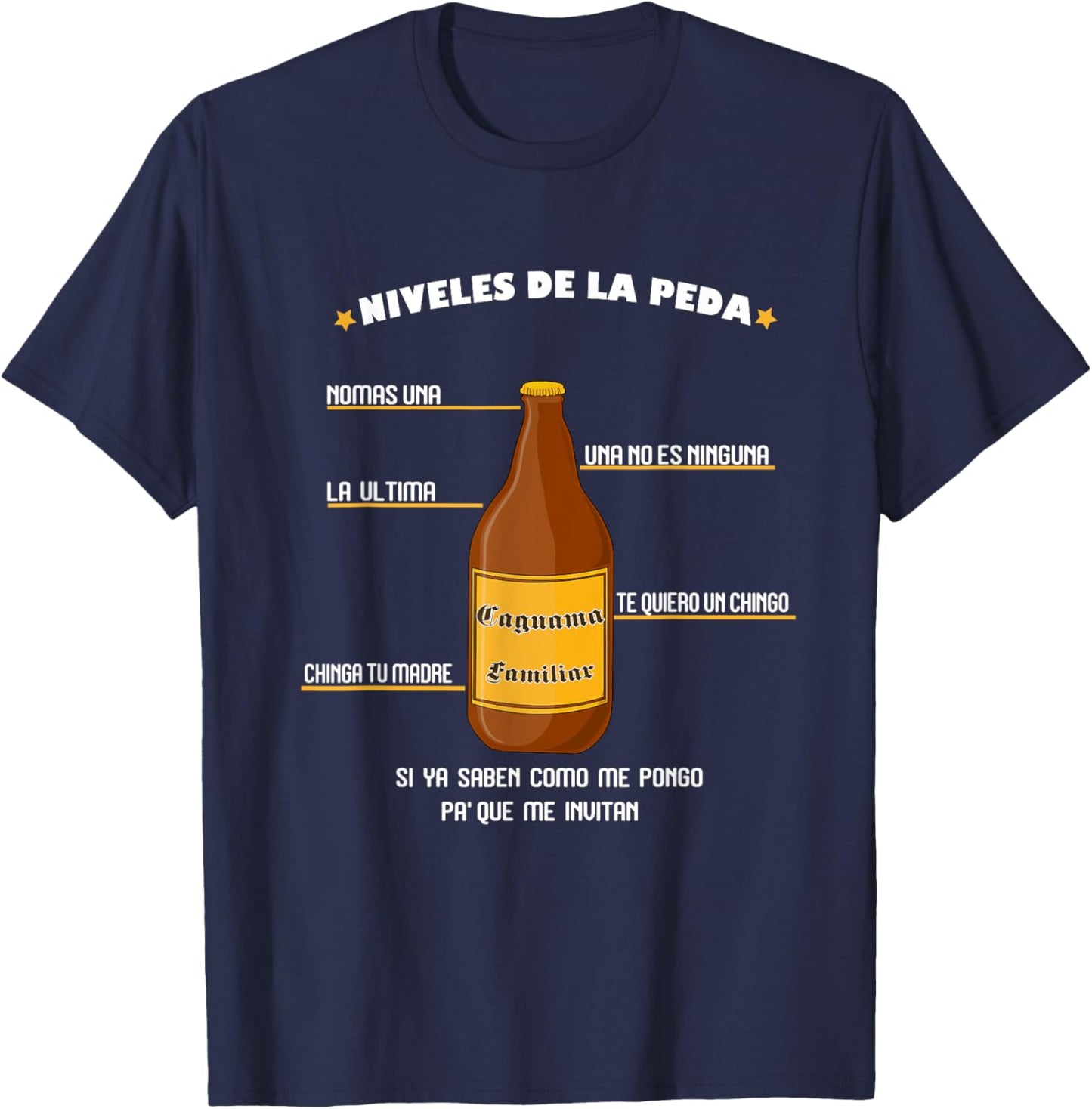 Niveles de la Peda Dia del Padre Outifts en espanol T-Shirt - T-Shirt | Navy