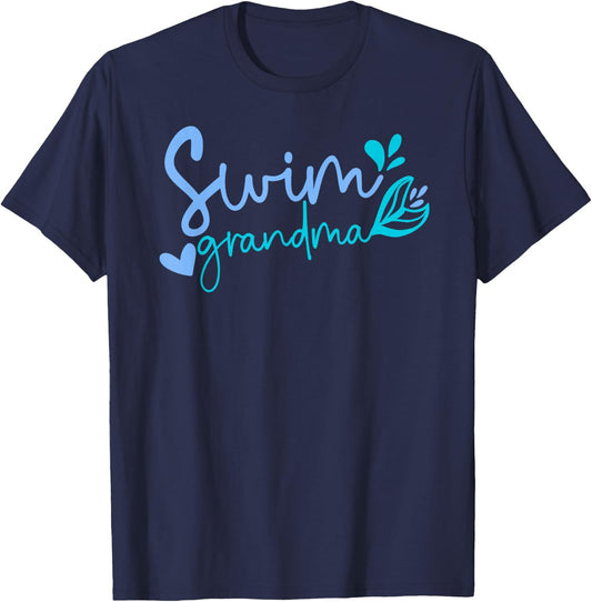 Swim Grandma Swimming Grandma Of A Swimmer Grandmother T-Shirt - T-Shirt | Navy