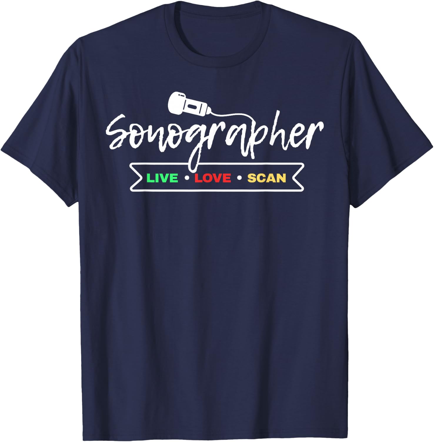 Retro Sonographer Ultrasound Sonography Technician T-Shirt - T-Shirt | Navy