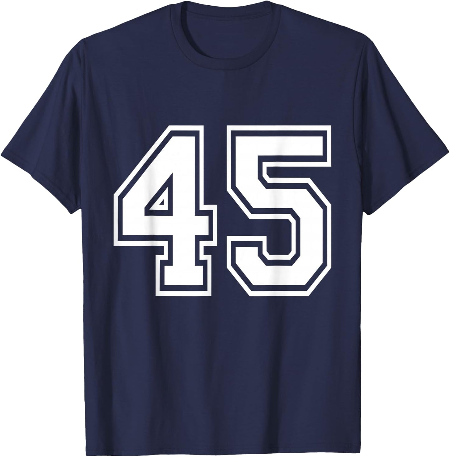 Number 45 Varsity Sports Team Jersey 45th Birthday 45 Years T-Shirt - T-Shirt | Navy