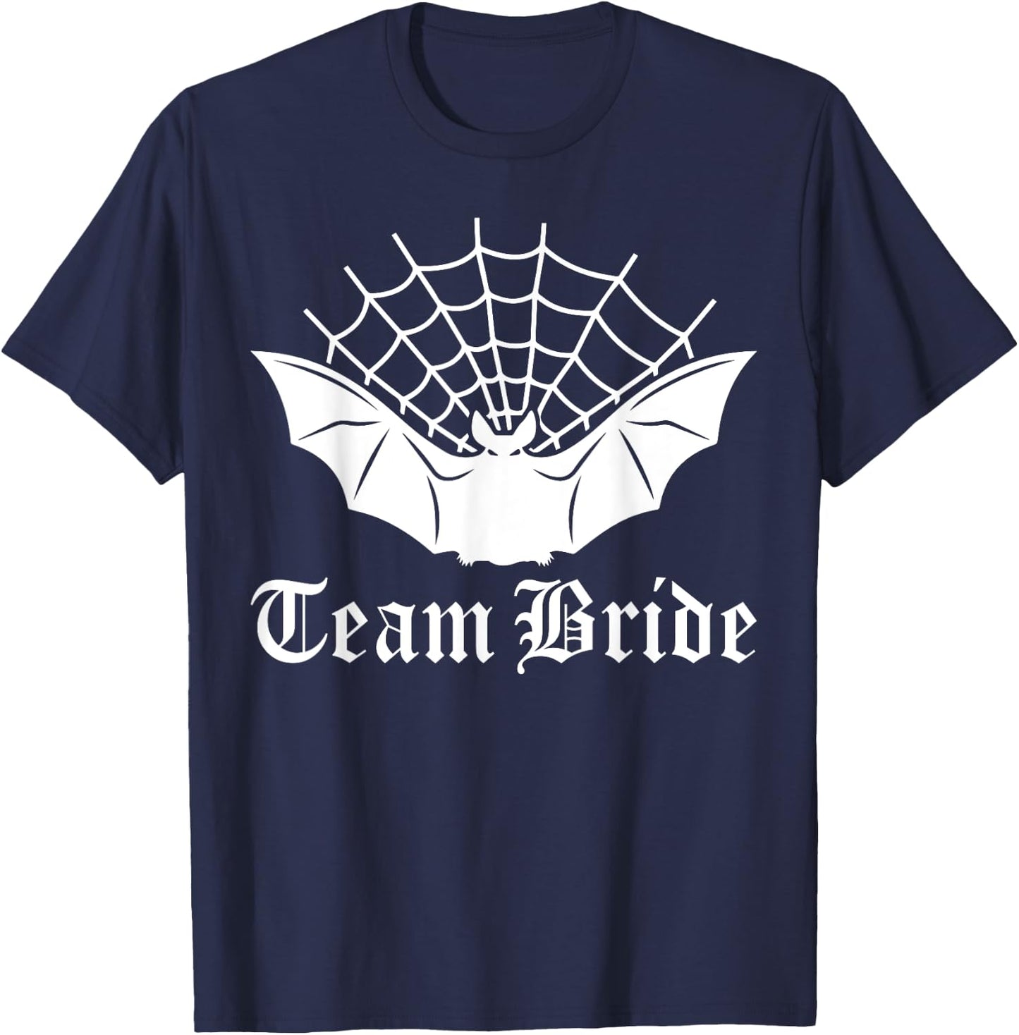 Team Bride Gothic Bat Bachelorette Bach Party Matching T-Shirt - T-Shirt | Navy
