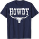 Funny Country Howdy Rodeo Graphic Women Men Cow Skull T-Shirt - T-Shirt | Navy