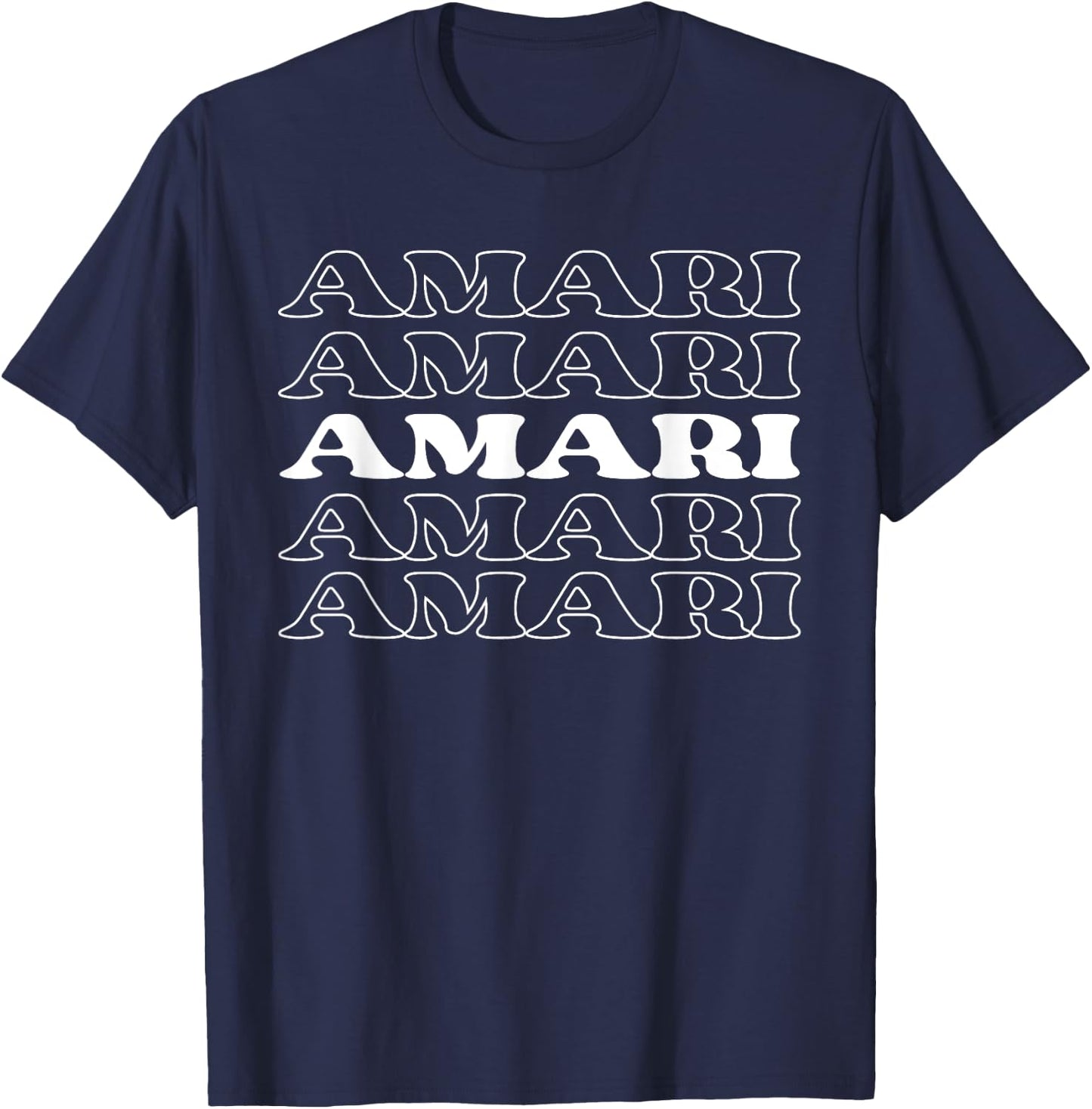 Amari Name Personalized First Nickname Surname T-Shirt - T-Shirt | Navy
