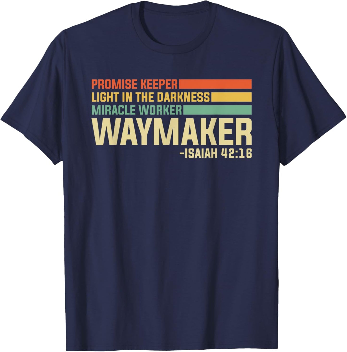 Waymaker Promise Keeper Christian Bible Verse Retro Vintage T-Shirt - T-Shirt | Navy