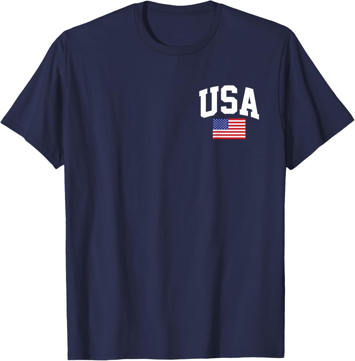 American Flag Stars Stripes 4th of July Patriotic USA Logo T-Shirt - T-Shirt | Navy