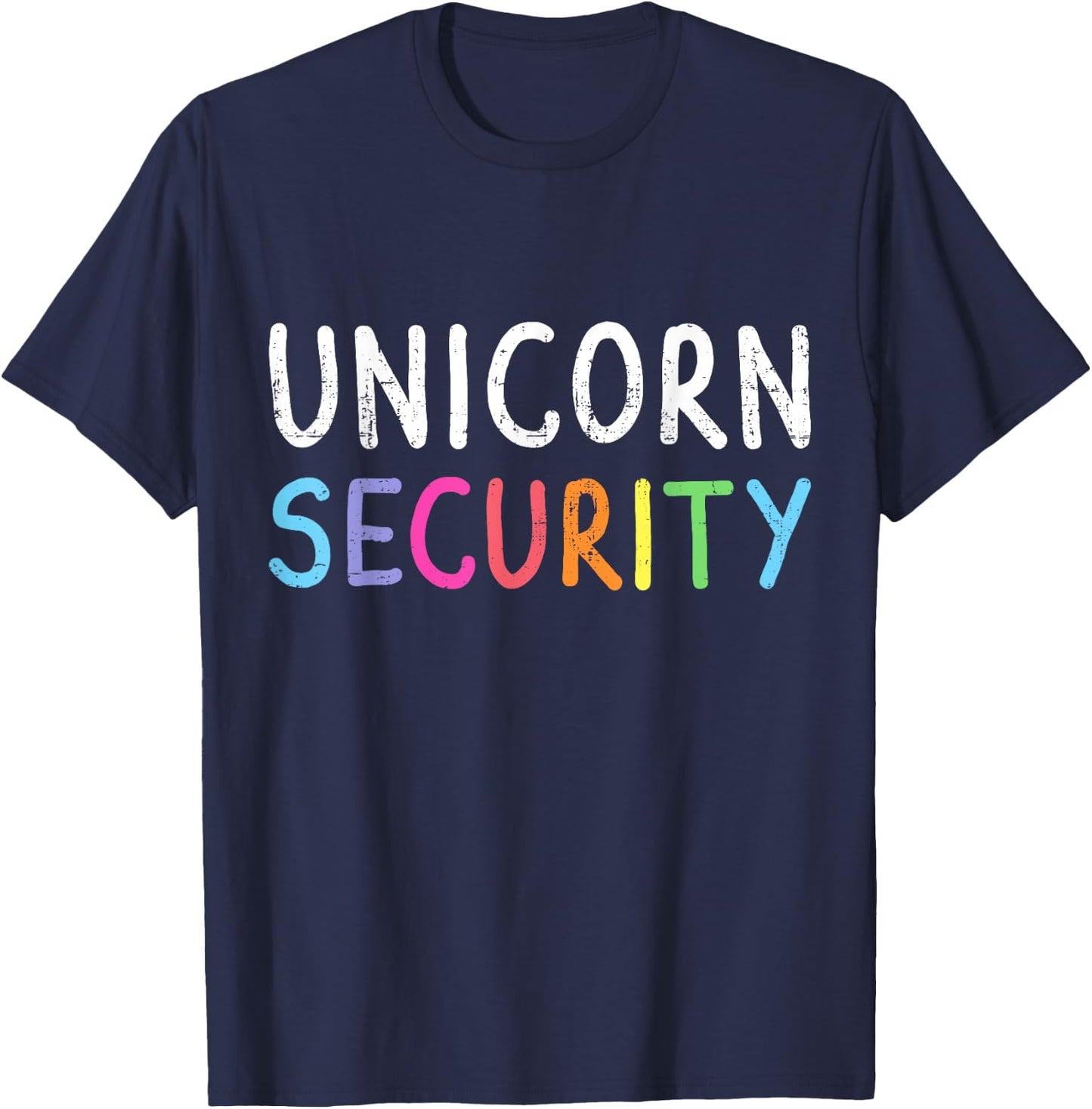 Unicorn security lazy DIY halloween costume mom dad daughter T-Shirt - T-Shirt | Navy