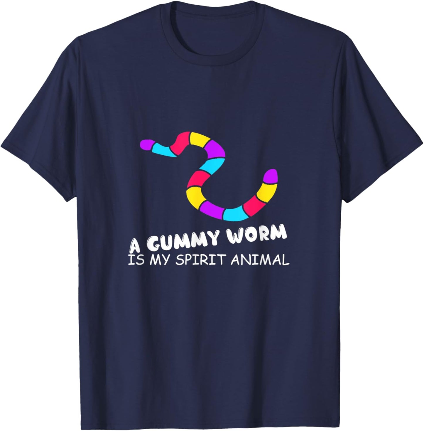 Funny - A Gummy Worm Is My Spirit Animal T-Shirt - T-Shirt | Navy