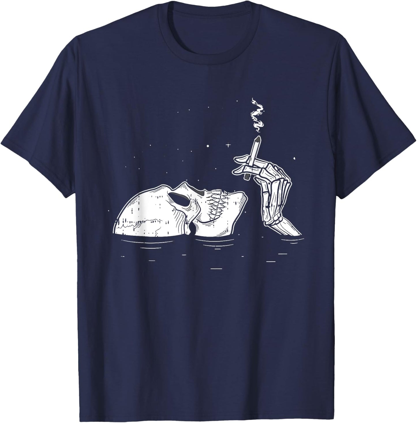 Skeleton Drowning Halloween Spooky Bones Skull Gothic Goth T-Shirt - T-Shirt | Navy
