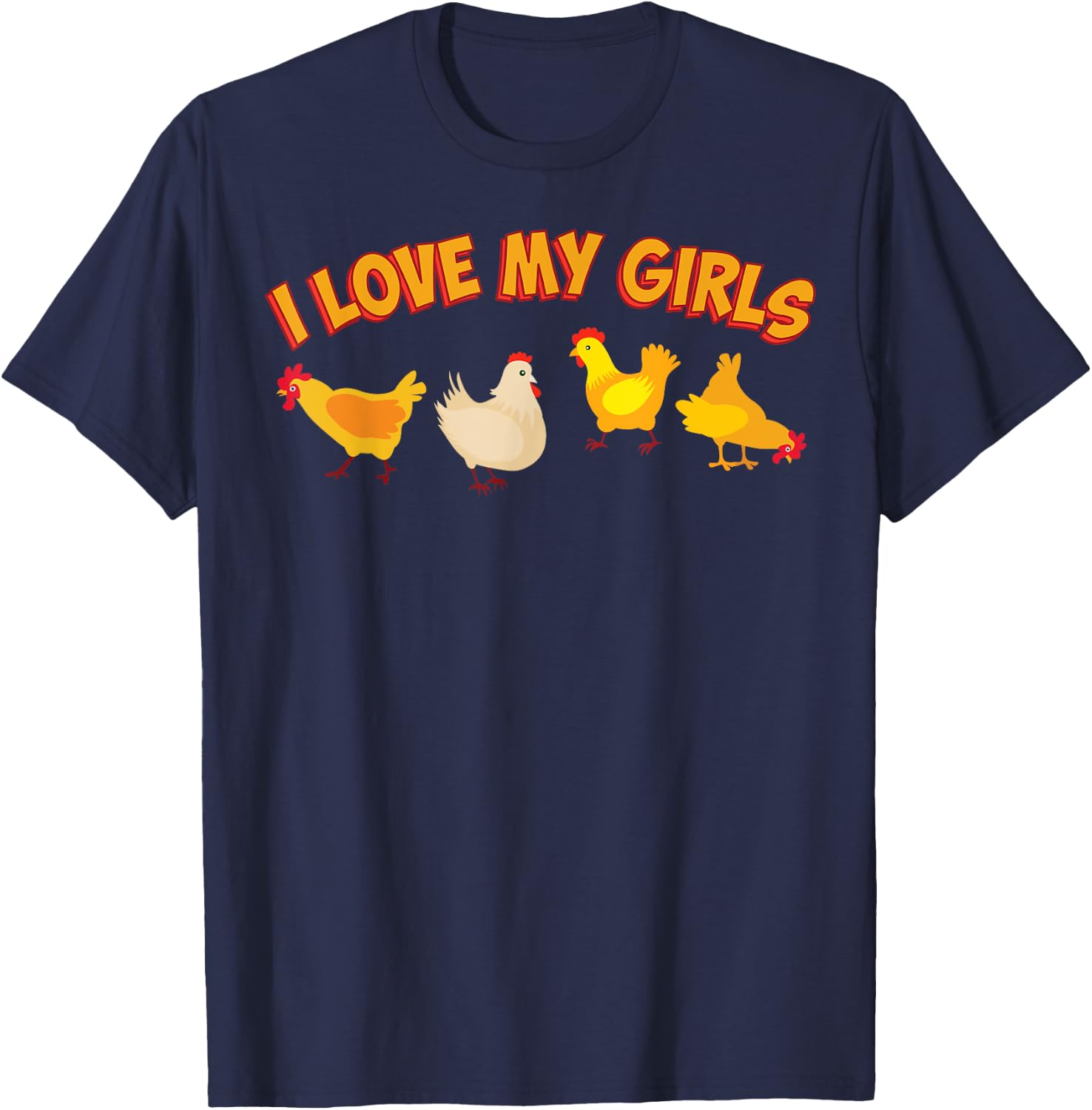 Funny Chicken Art Women Chick Farmer Chicken Lover T-Shirt - T-Shirt | Navy