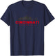 Cincinnati Baseball Vintage City Skyline Baseball Lover T-Shirt - T-Shirt | Navy