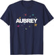 Aubrey - Beautiful Name with colorful Butterflies T-Shirt - T-Shirt | Navy