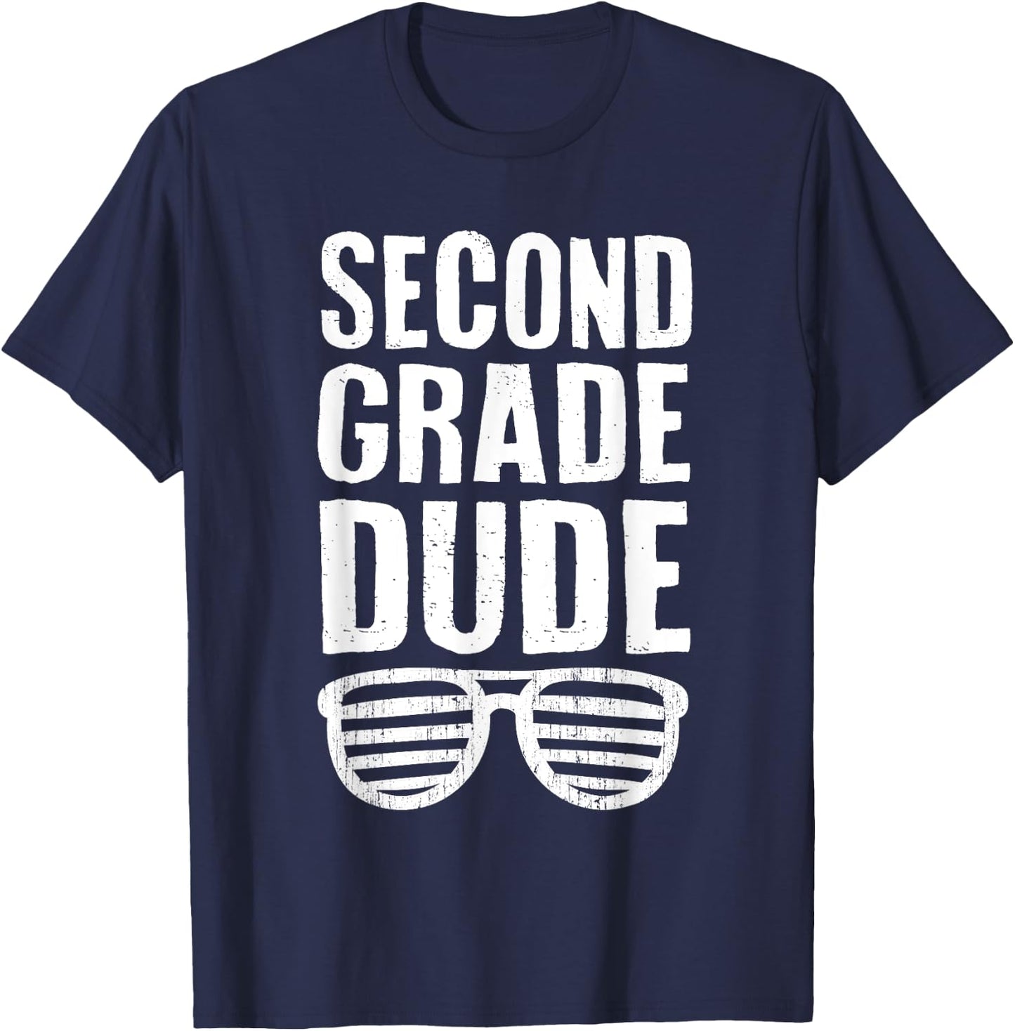Second Grade Dude Funny First Day Back To School Boys Kids T-Shirt - T-Shirt | Navy