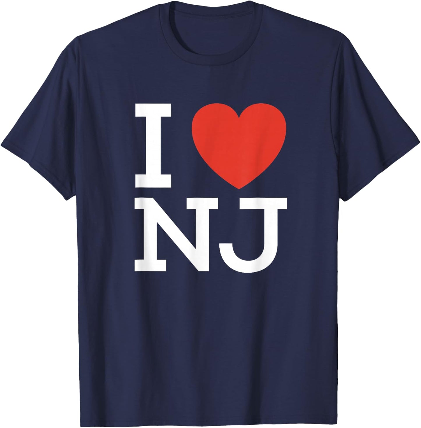 I Love NJ - Heart T Shirt for New Jersey Lovers T-Shirt - T-Shirt | Navy