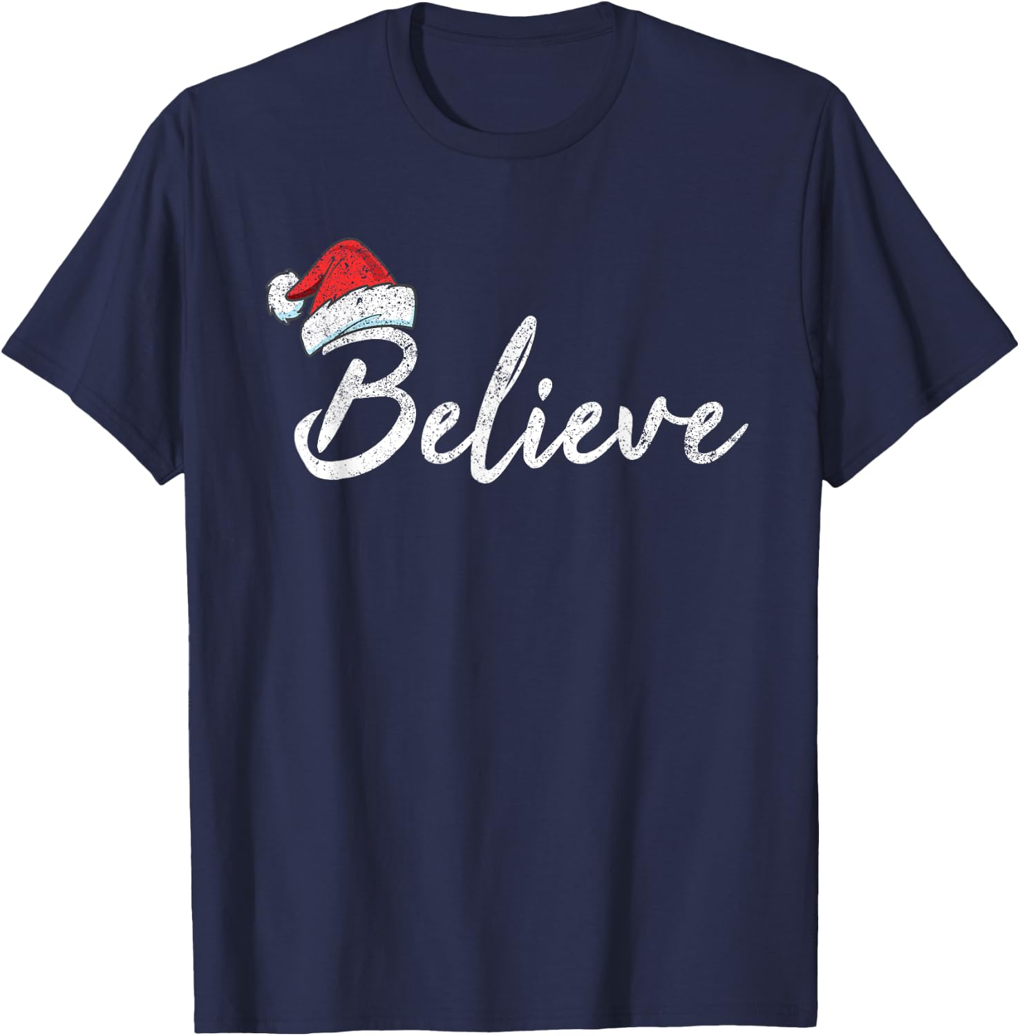 Funny Christmas Believe Santa Pajama Outfit Men Women T-Shirt - T-Shirt | Navy
