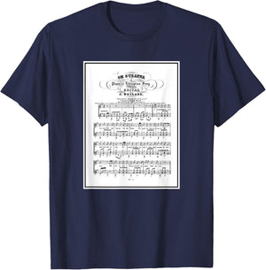Oh! Susanna Song Sheet Music T-Shirt - T-Shirt | Navy