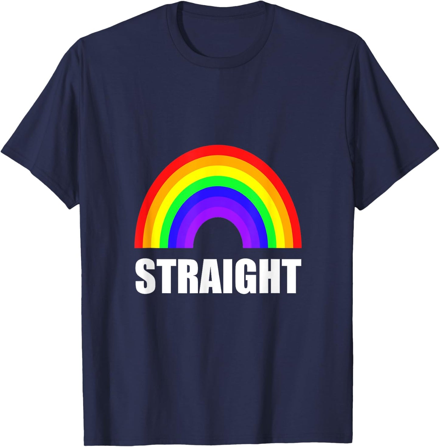 Straight Heterosexual Rainbow Funny T-Shirt - T-Shirt | Navy