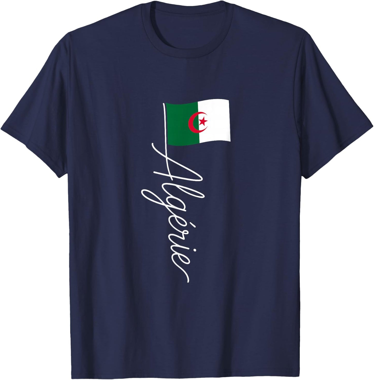 Algérie Signature Flag Pole – French Algeria Souvenir T-Shirt - T-Shirt | Navy