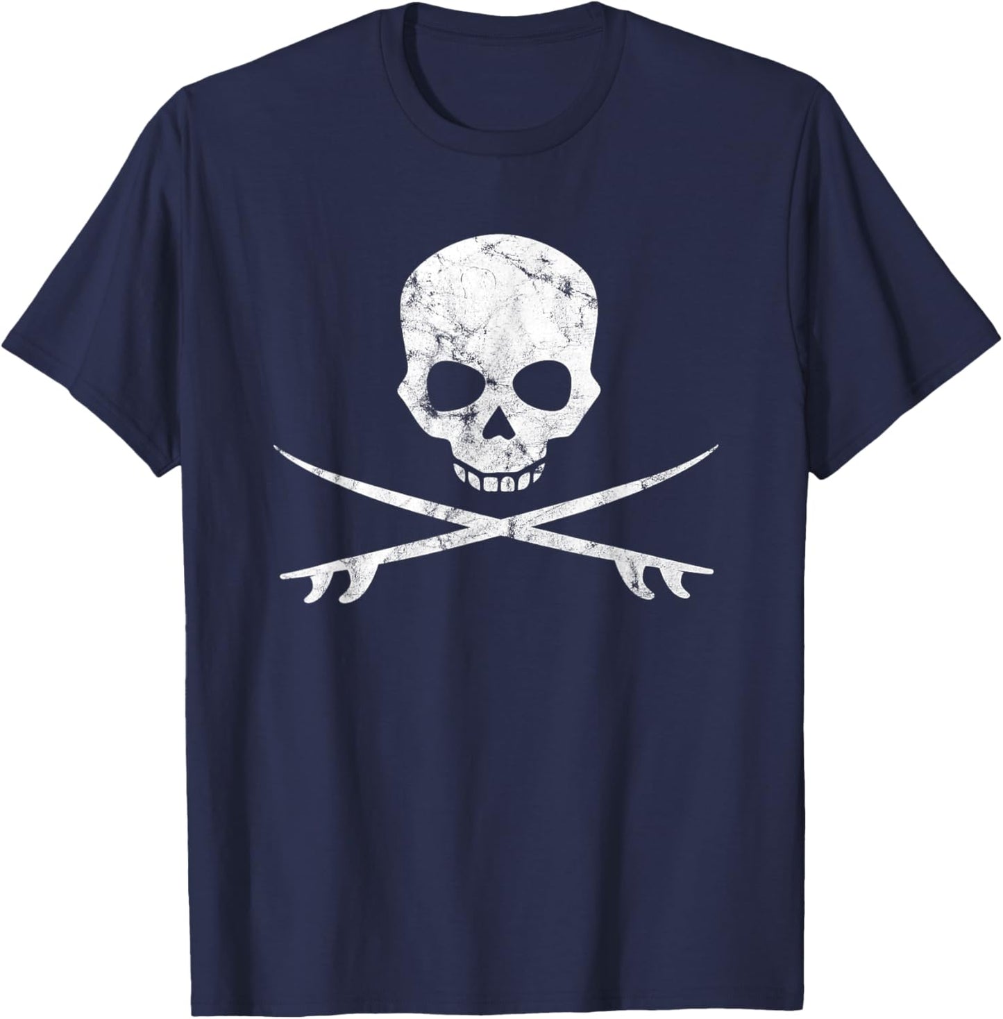 Skull & Surfboard surf vintage T-Shirt - T-Shirt | Navy