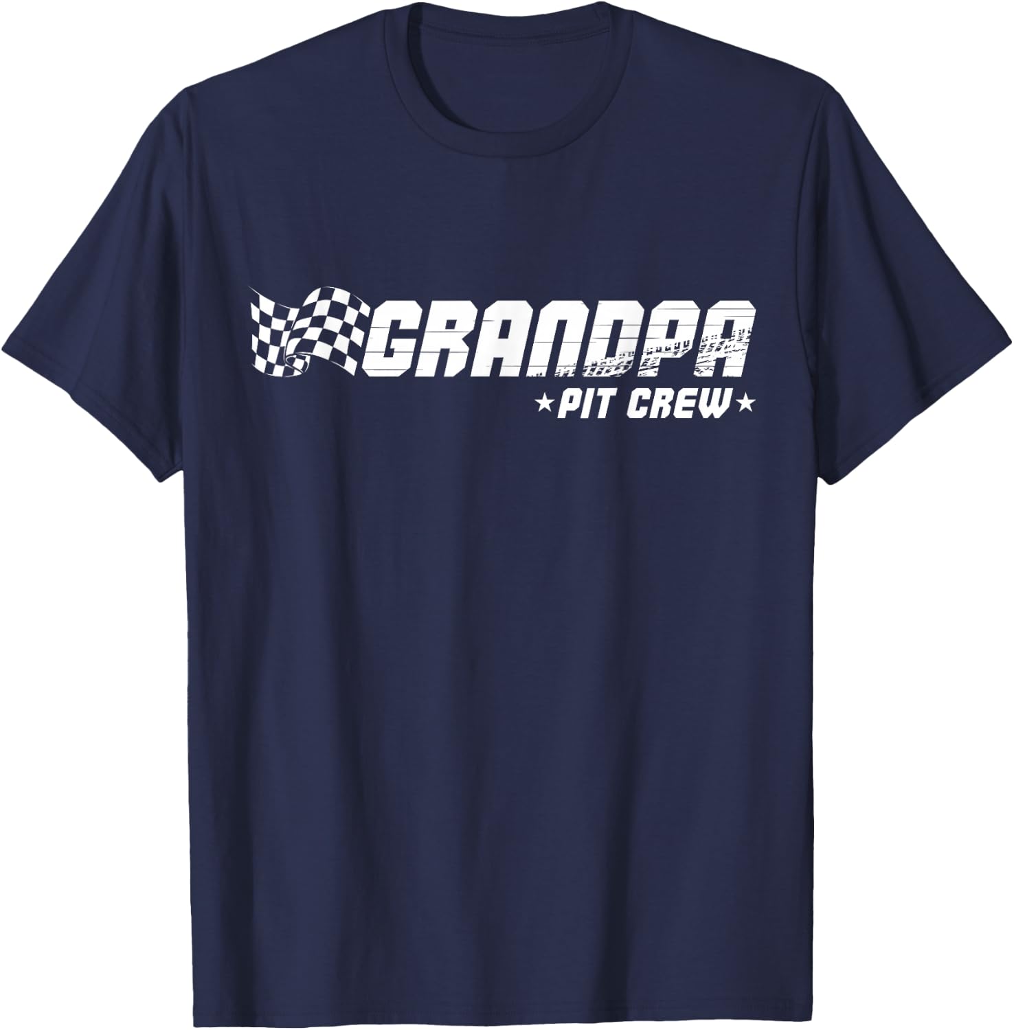 Grandpa Pit Crew Race Car Birthday Family Racing T-Shirt - T-Shirt | Navy