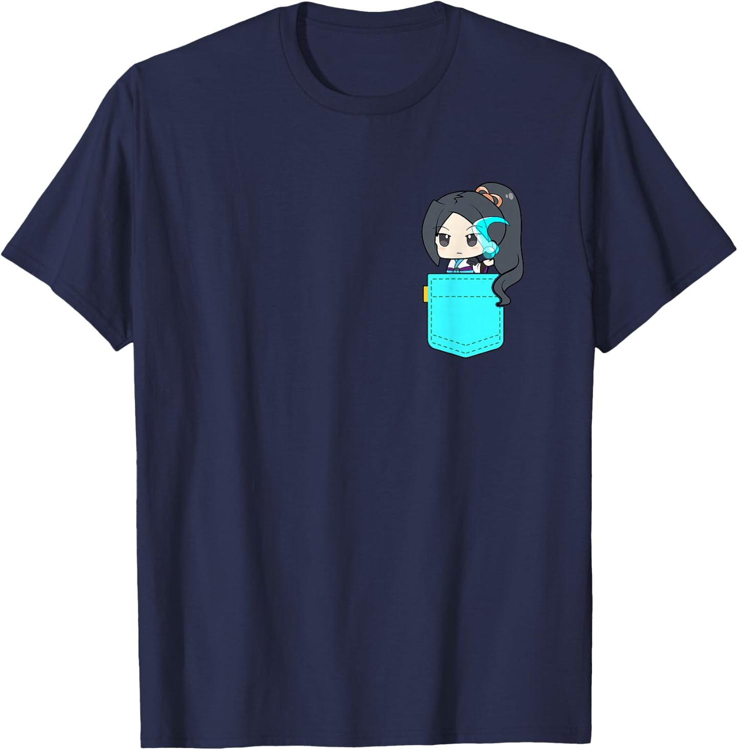 Chibi Pocket Sage Valorant Gaming | Cute T-Shirt - T-Shirt | Navy