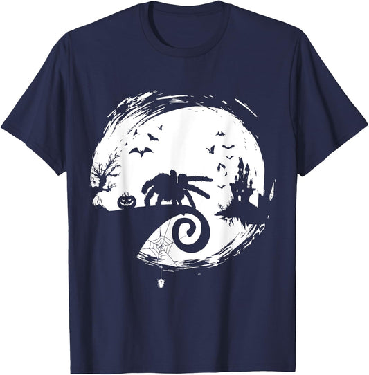 Tarantula Halloween Costume Moon Silhouette Creepy T-Shirt - T-Shirt | Navy