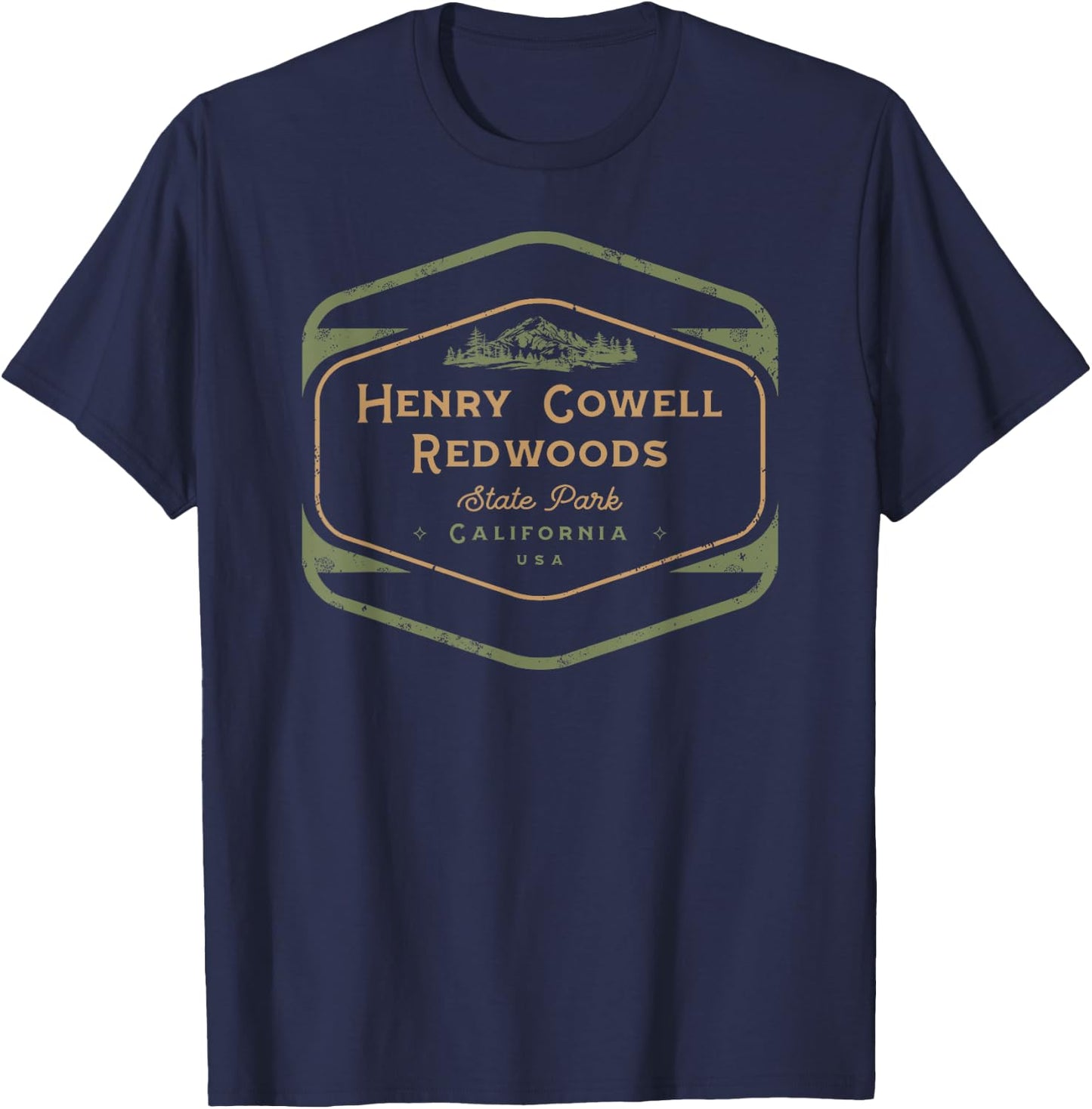 Henry Cowell Redwoods State Park California Retro Vintage T-Shirt - T-Shirt | Navy