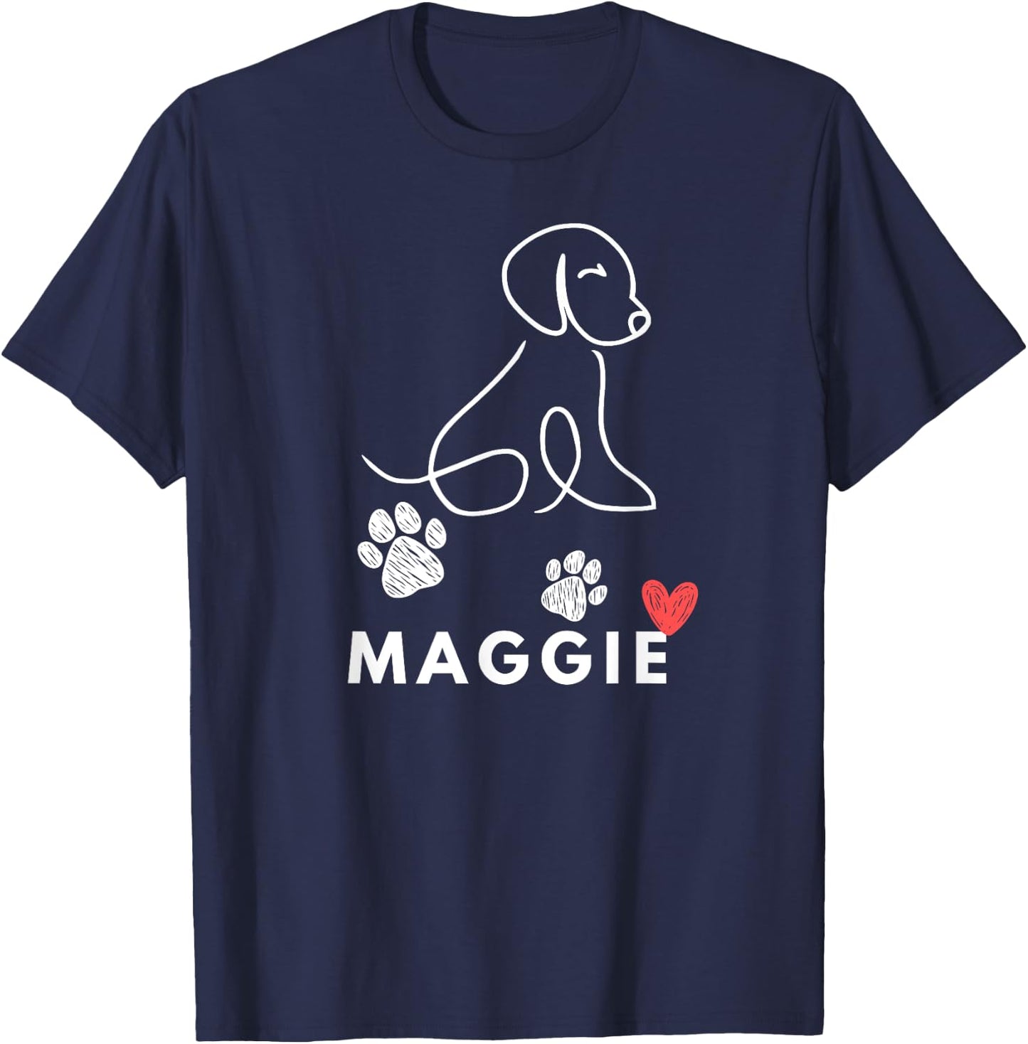 Maggie Dog nametag Gift my Puppy Dog named Maggie Men Women Girls Kids T-Shirt - T-Shirt | Navy