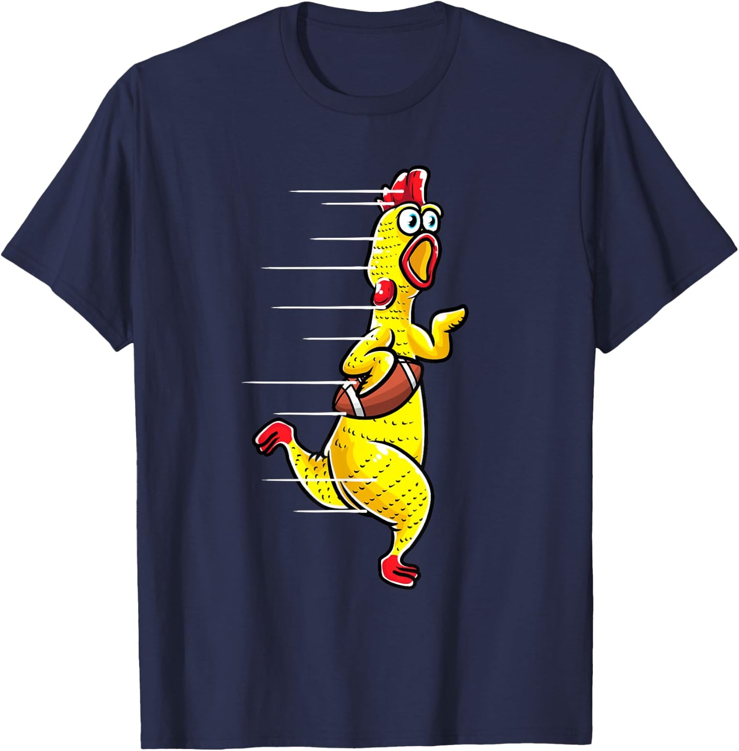 Funny Rubber Chicken With Football Sports Men Kids T-Shirt - T-Shirt | Navy