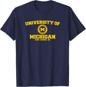 University of Michigan Wolverines U of M Circle Logo T-Shirt - T-Shirt | Navy