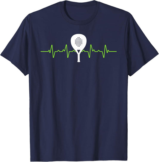 Padel Heartbeat Padel Player Paddle Tennis Padel Tennis T-Shirt - T-Shirt | Navy