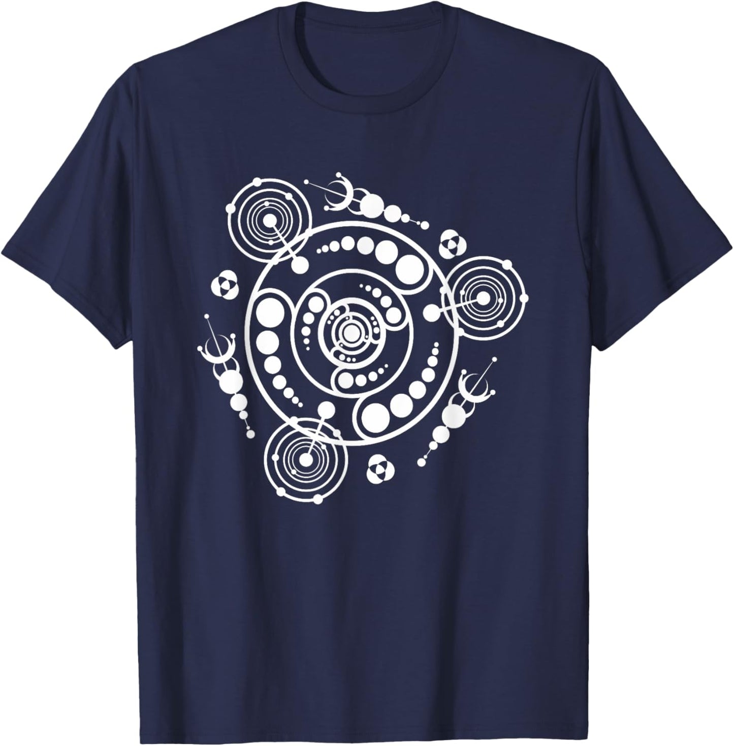 Crop Circle Space Alien Galaxy UFO Illustration Art Designer T-Shirt - T-Shirt | Navy