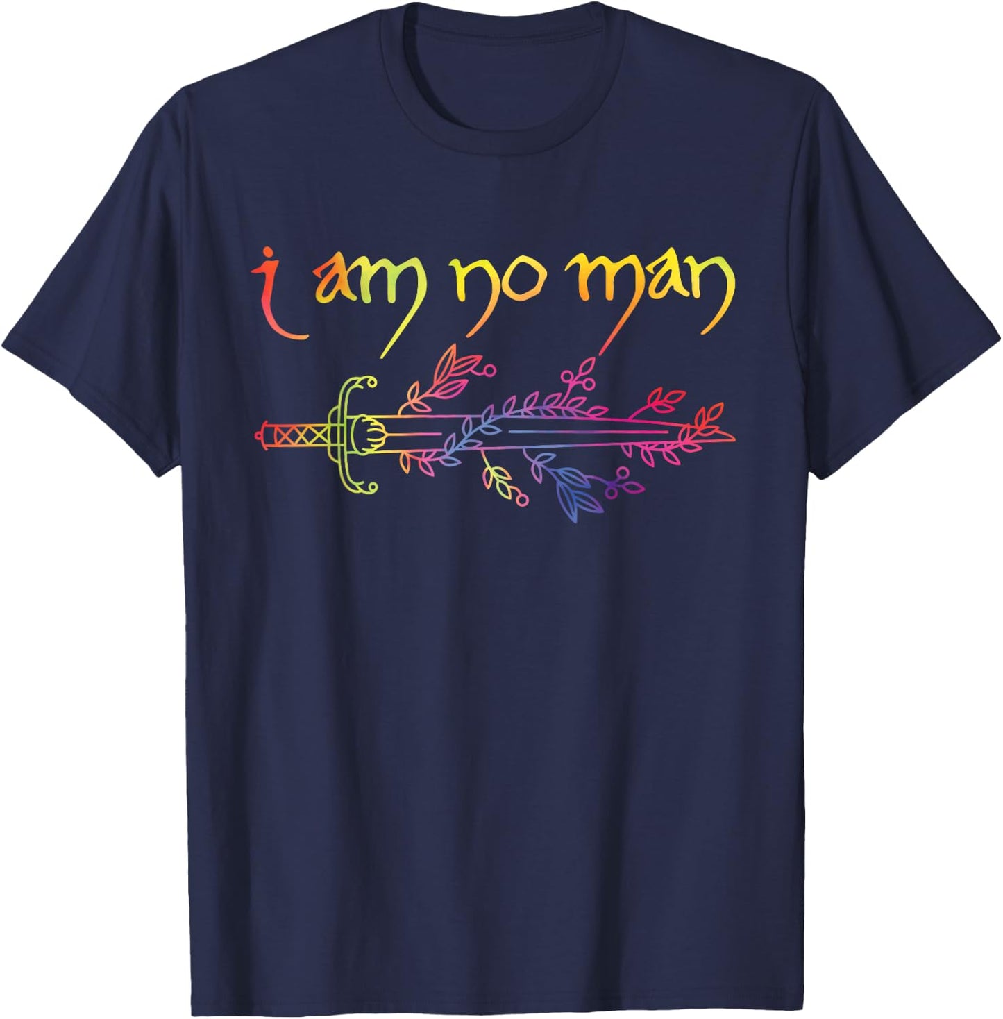 I Am No Man Hippie Design T-Shirt - T-Shirt | Navy