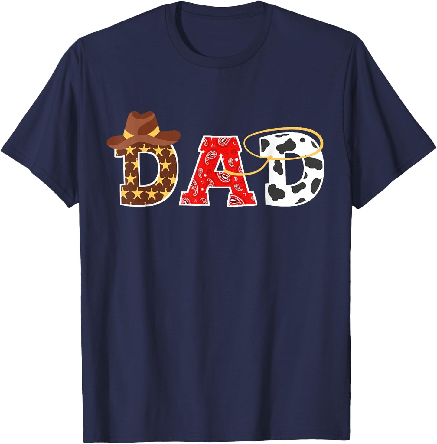Cowboy Dad Western Rodeo Theme Kids Birthday Matching Family T-Shirt - T-Shirt | Navy