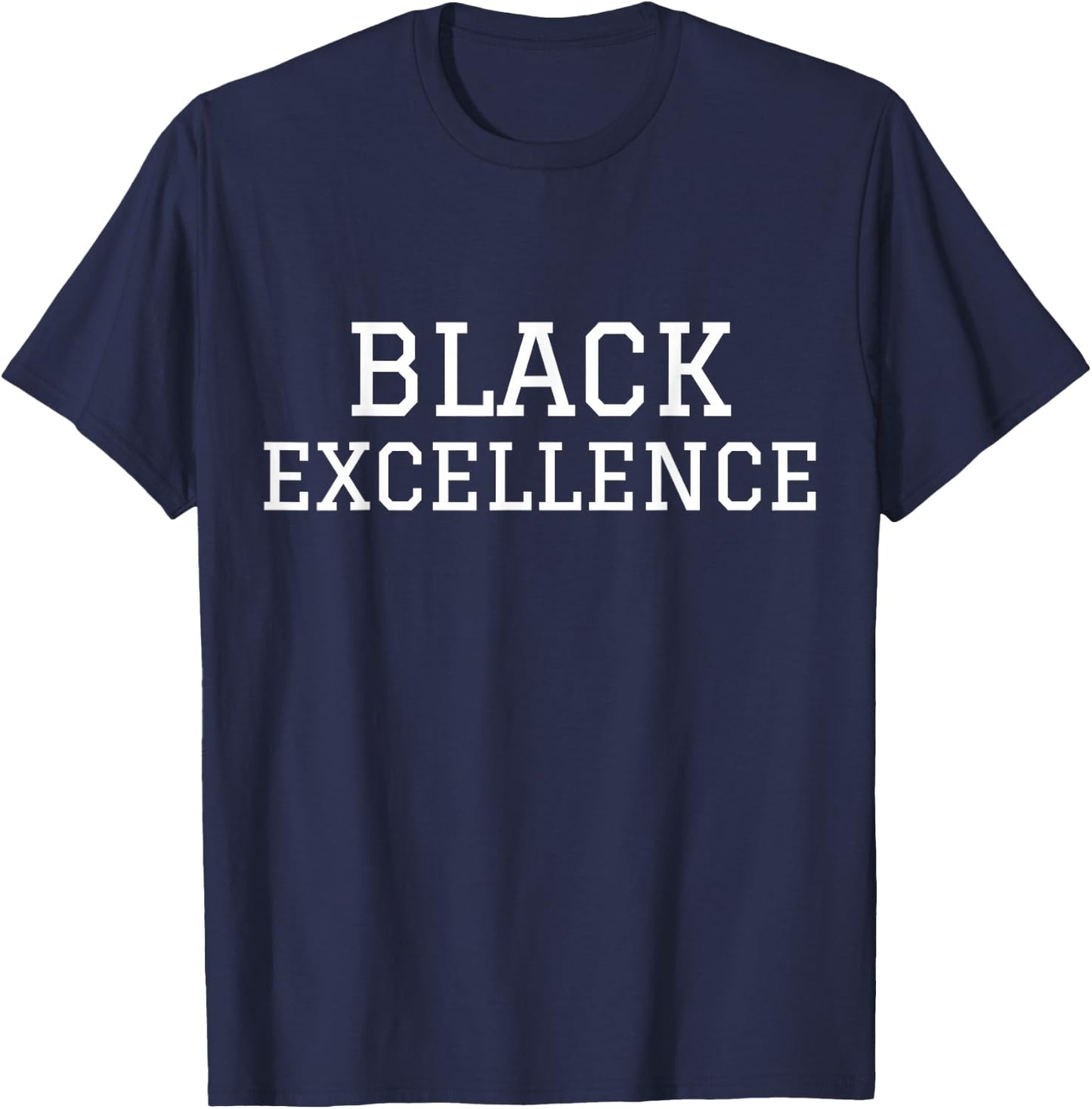 Black Excellence Black Power White Print T-Shirt - T-Shirt | Navy