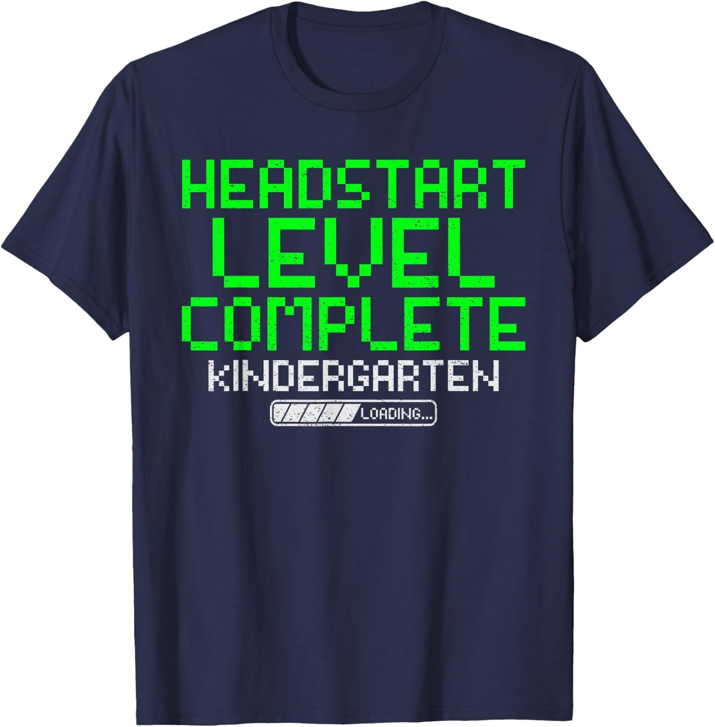 Head Start Level Complete Kindergarten Graduation Gaming Boy T-Shirt - T-Shirt | Navy