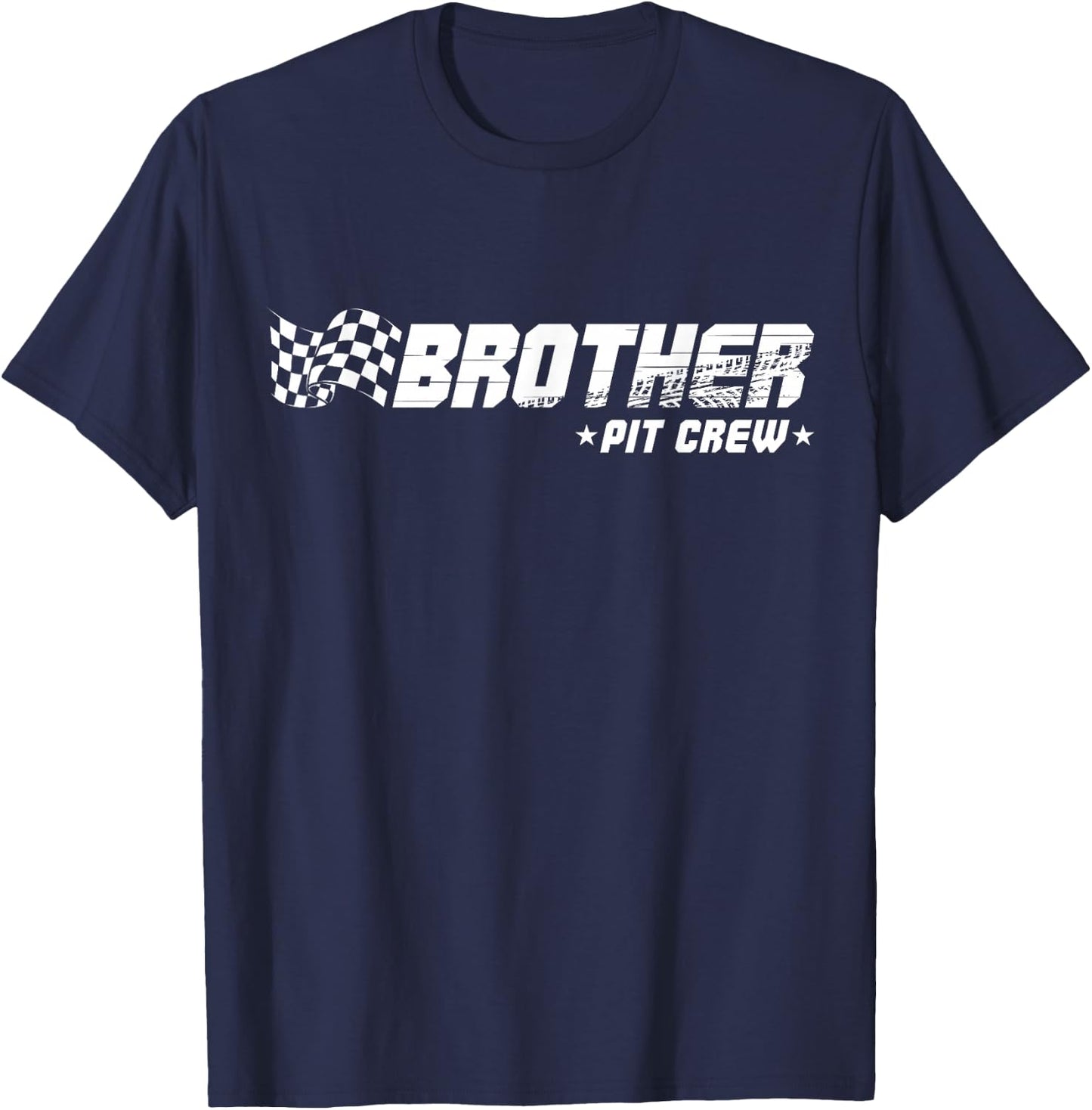 Brother Pit Crew Race Car Birthday Family Racing T-Shirt - T-Shirt | Navy