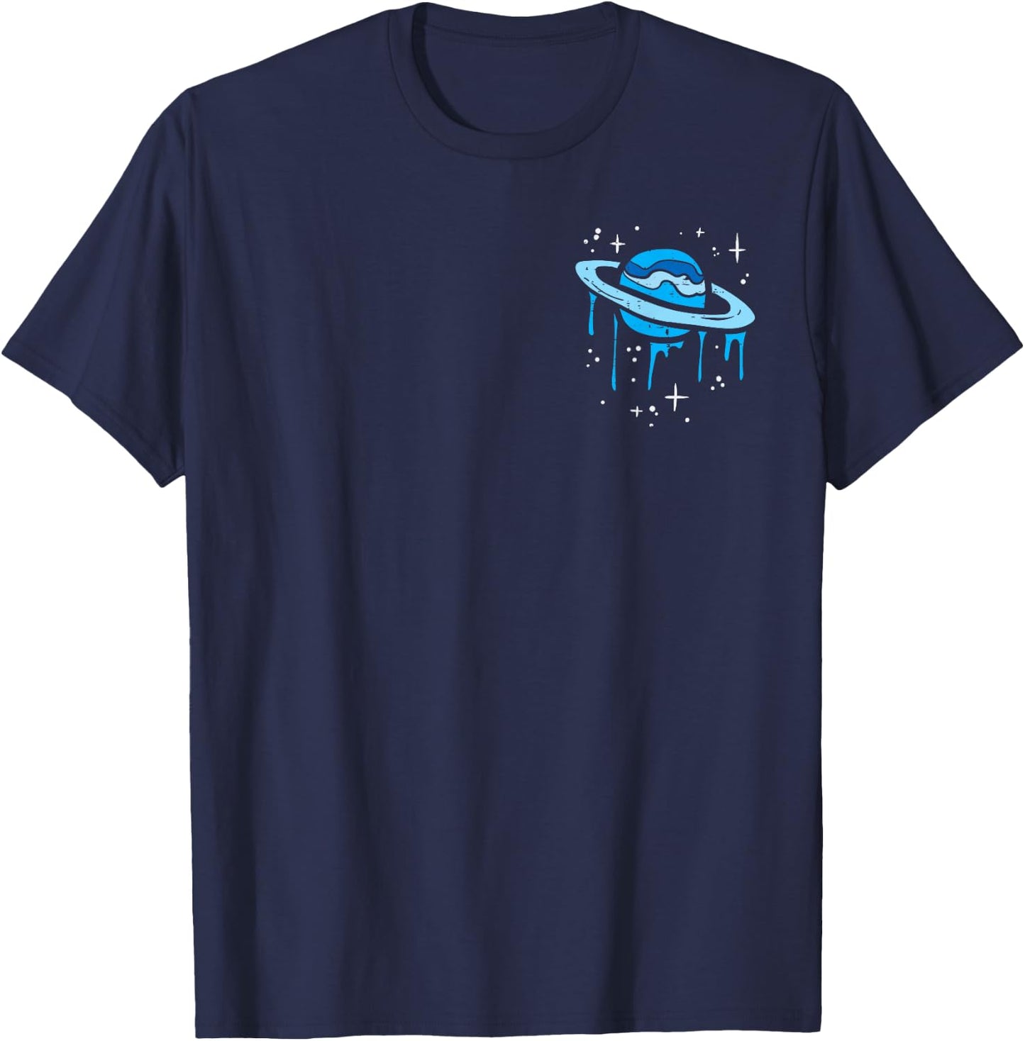 Saturn Melt Pocket Planet Space Solar System Men Women Kids T-Shirt - T-Shirt | Navy
