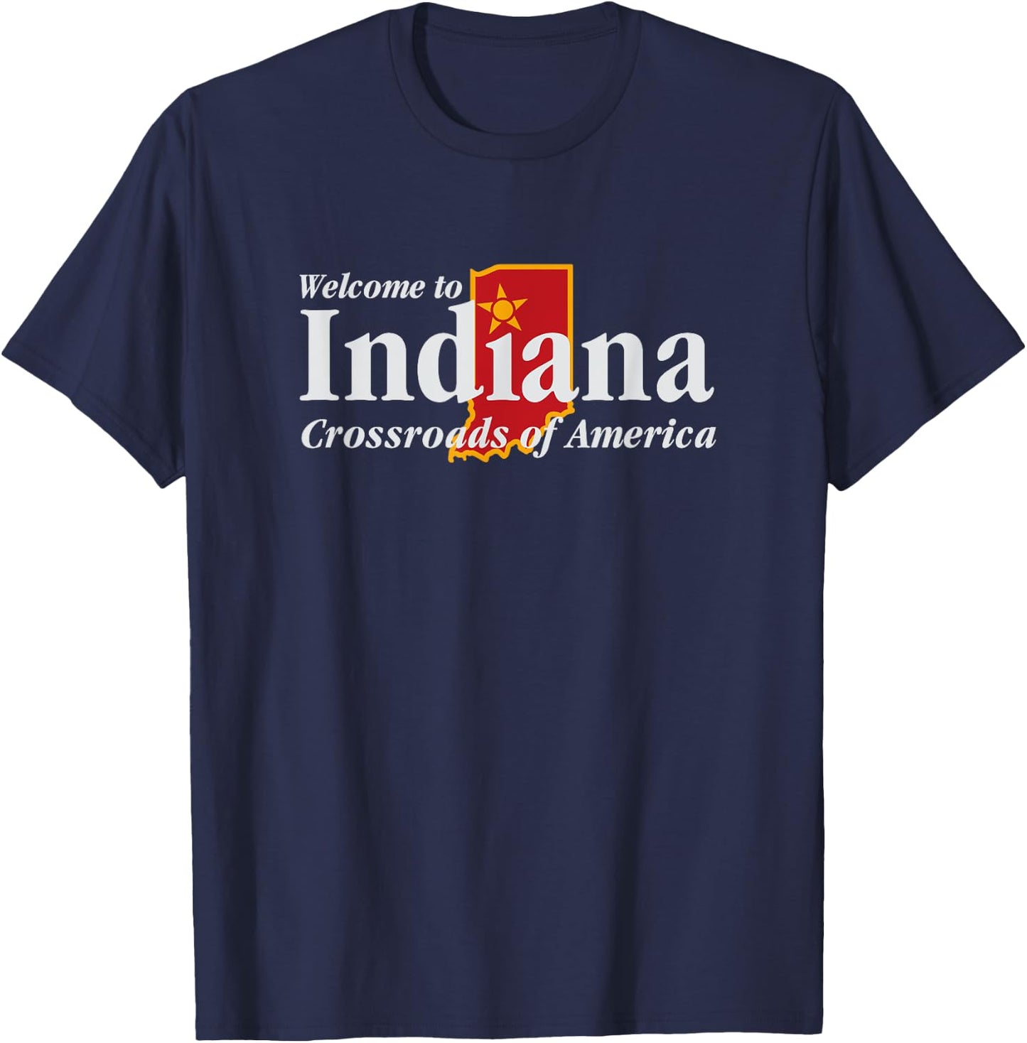 Welcome to Indiana Crossroads of America T-Shirt - T-Shirt | Navy