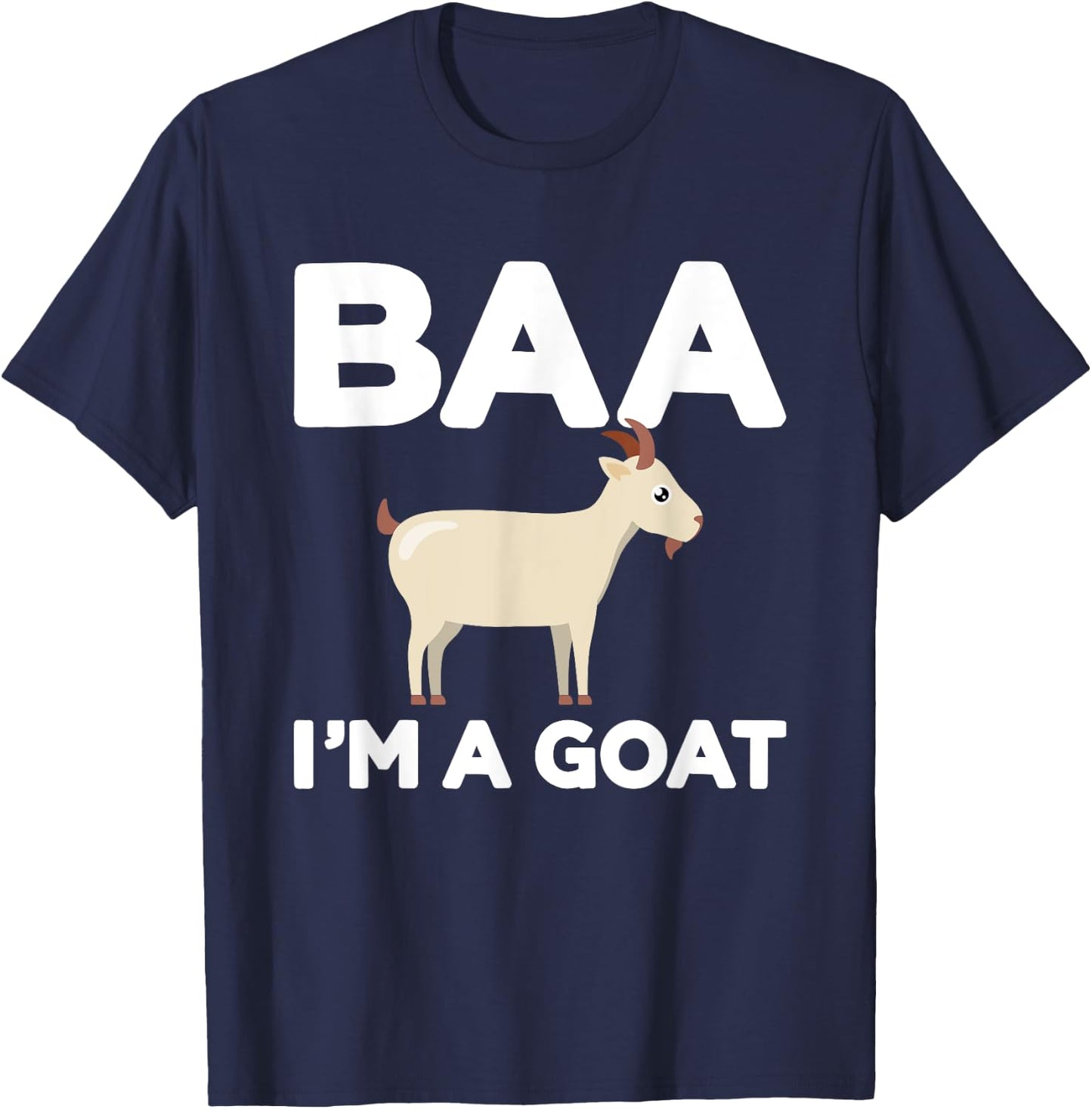 Baa Im a Goat Funny Lazy DIY Costume for Halloween Party T-Shirt - T-Shirt | Navy