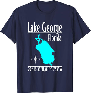 Modern Lake George - Florida T-Shirt - T-Shirt | Navy