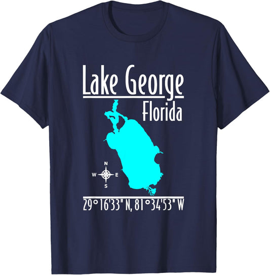 Modern Lake George - Florida T-Shirt - T-Shirt | Navy