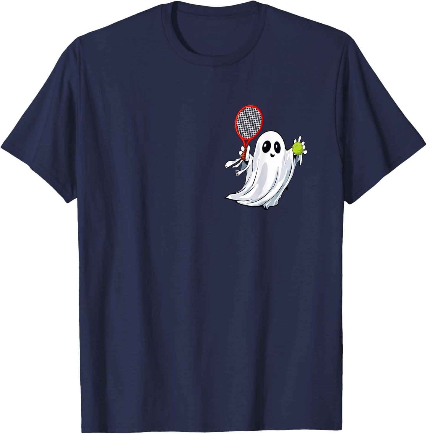 Boo Ghost Playing Tennis Halloween Costume Player Kids T-Shirt - T-Shirt | Navy