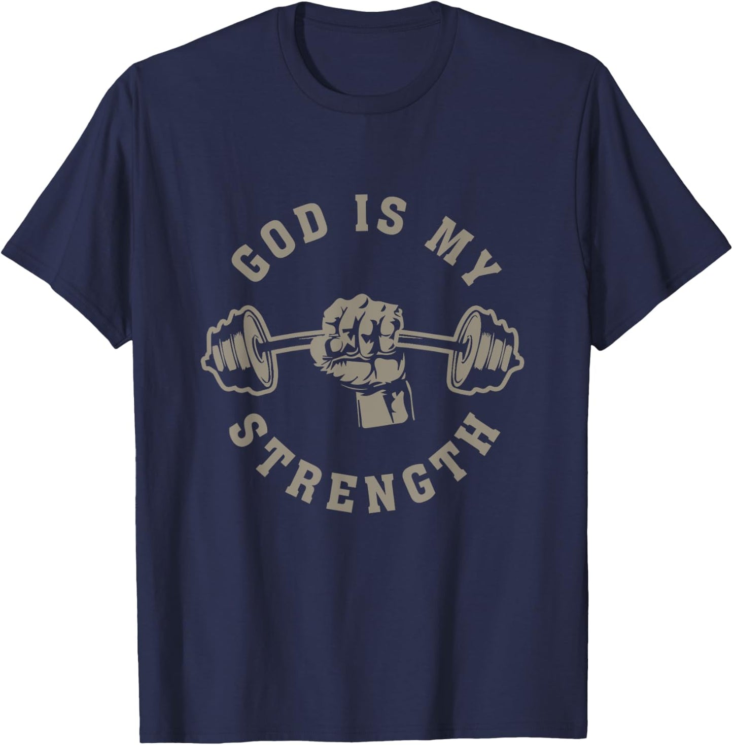 God Is Vintage Art Gym Christian Workout Fitness My Strength , Small, Black T-Shirt - T-Shirt | Navy