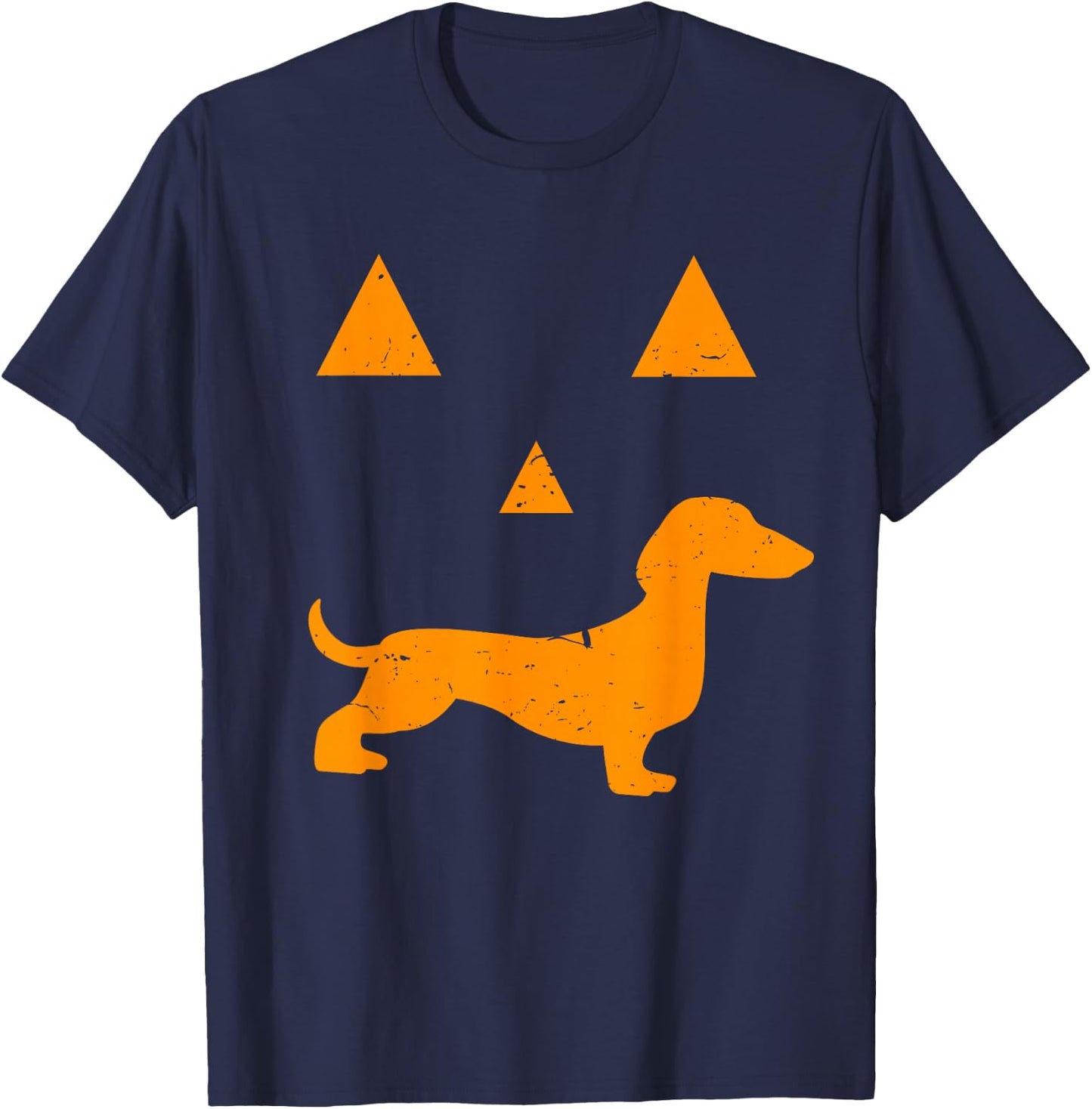 Halloween Pumpkin Dachshund Jack-o-lantern Costume T-Shirt - T-Shirt | Navy