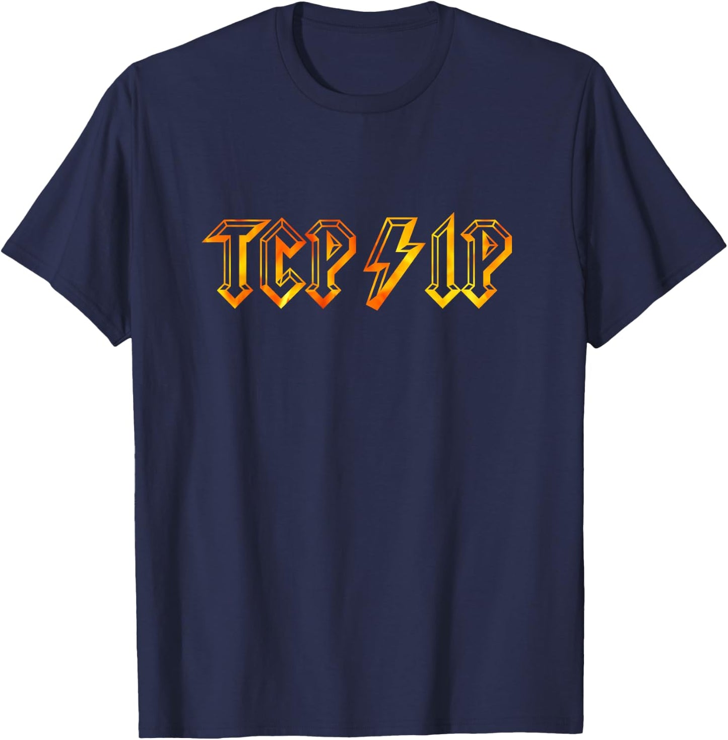 TCP/IP in Rock N Roll Style - Computer Geeks' Networking T-Shirt - T-Shirt | Navy